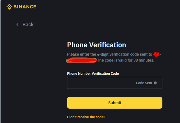 مراحل ثبت کد تایید در بایننس